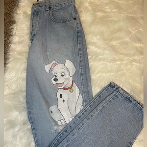 GAP X Disney 101 Dalmatians Distressed High Rise Jeans Classic Fit